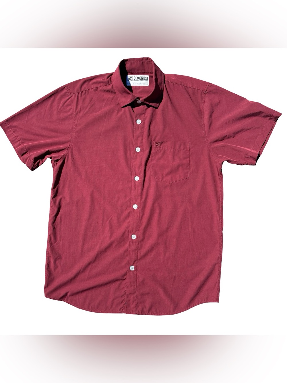 Dixxon Flannel Co Mens Med Performance Bamboo Series Short Sleeve Shirt Burgundy
